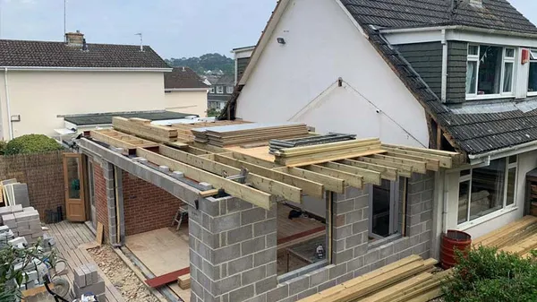 Double storey home extension being built